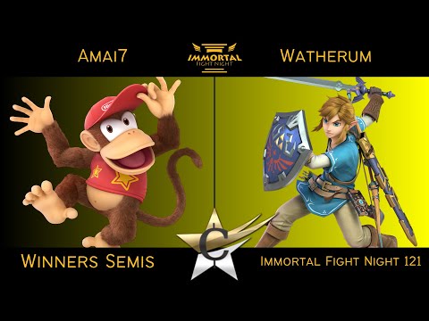 Immortal Fight Night 121 Winners Semis - Amai7 (Diddy Kong) vs Watherum (Link) Smash Ultimate - SSBU