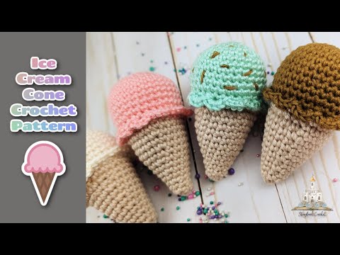Crochet Ice Cream Cone Pattern / Crochet Pattern / Amigurumi Pattern
