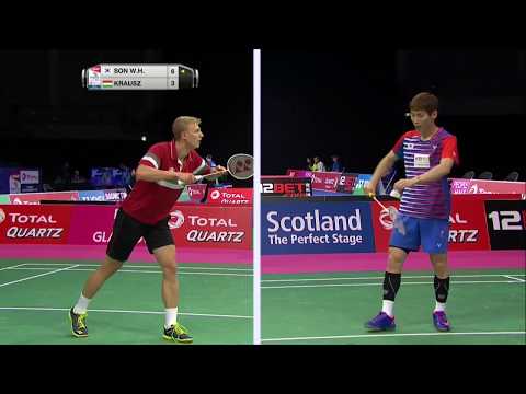 TOTAL BWF World Championships 2017 | Badminton Day 3 M8-MS | Son Wan Ho vs Gergely Krausz