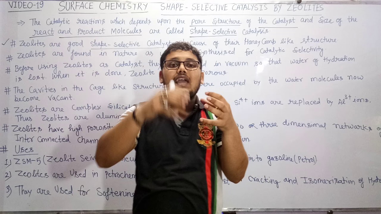 Shape selective catalysis by zeolite.