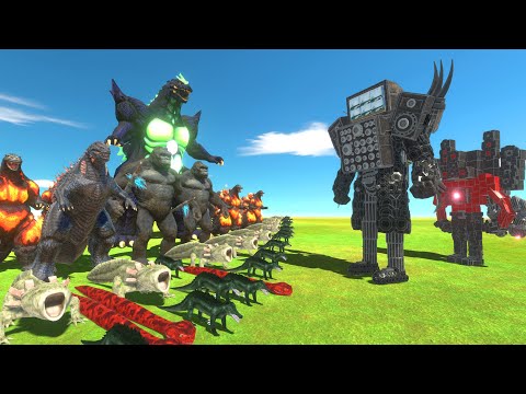 TV Man War - Giant Super Godzilla VS TV Man Of Evolution - Animal Revolt Battle Simulator