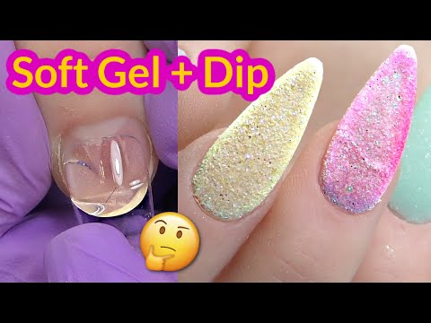 Soft Gel Nail Extensions + Dip Overlay | Apres Dupe with Miniluxe Gel Tip Kit | Double Dip
