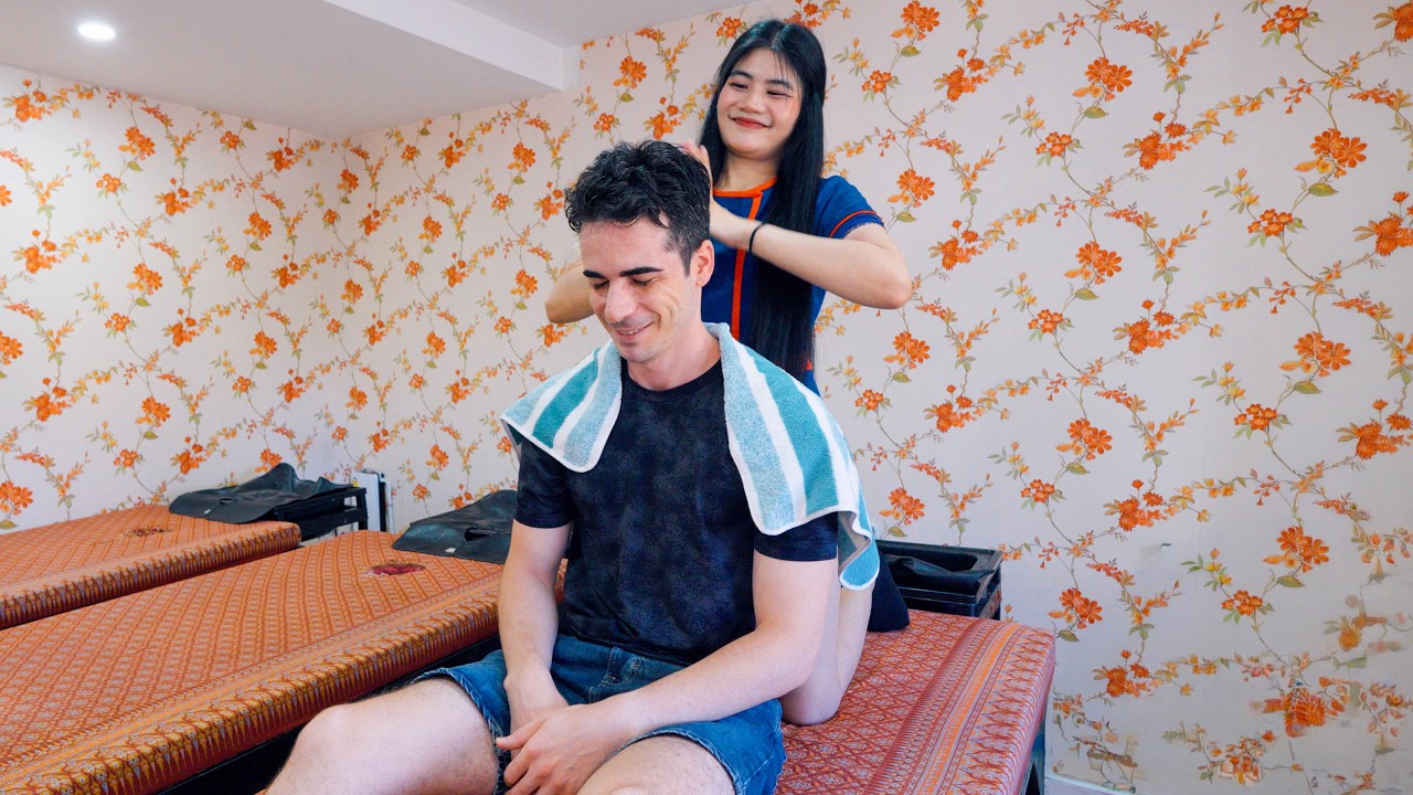 ASMR: $20 Barbershop Full Service Massage in Pattaya | Thailand Experience
