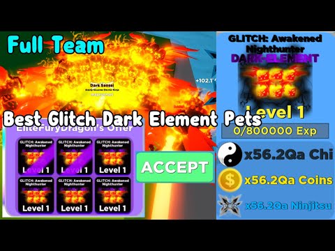Insane Trade Got Full Team of Dark-Element Glitch Pets! - Ninja Legends Roblox