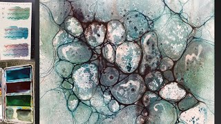 Abstract WATERCOLOR & INK - Relaxing Painting Process - 321