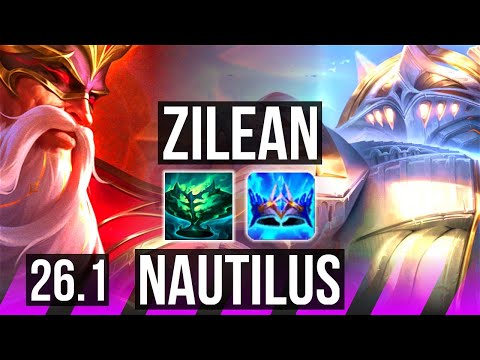 ZILEAN & Jinx vs NAUTILUS & Ziggs (SUP) | Good KDA: 3/1/19, 5k gold comeback | EUW Master | 26.1