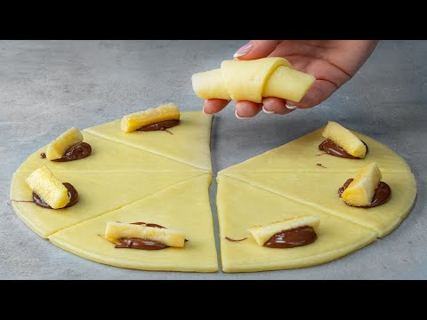 Croissants au Nutella et à la banane - Délice simple et rapide qui fond en bouche| Savoureux.tv