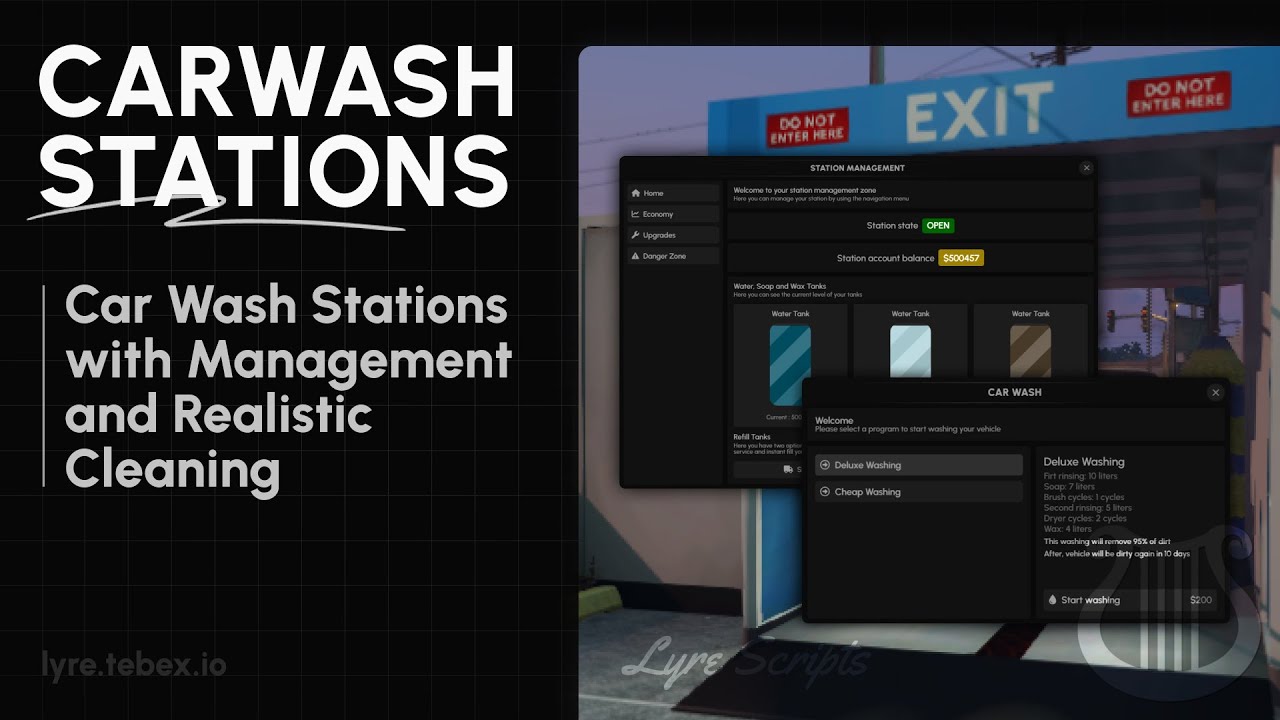 [Paid] Advanced Car Wash (with management system) [ESX/QBCORE/STANDALONE] thumbnail 2