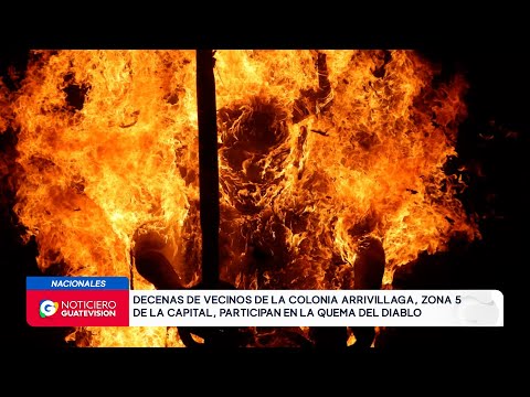Así fue quemado el diablo en la colonia Arrivillaga, zona 5 de la capital