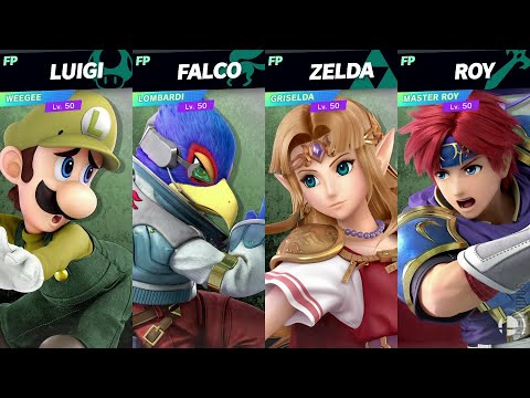 Super Smash Bros. Ultimate - Amiibo Match; Luigi, Falco, Zelda, Roy (First Time)