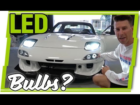 RX7 Sleek Headlights get Lasfit LED Upgrade Bulbs | TJ Hunt | FlyRyde