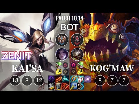 HLE Zenit Kai'Sa vs Kog'Maw Bot - KR Patch 10.14