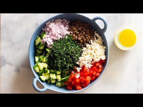 YouTube video about Dinner Three: Patricia Wells' Green Lentil Salad