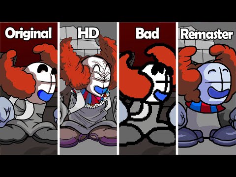 Tricky Phase 0 Original Vs HD Vs Bad Mod Vs Remastered - Friday Night Funkin'