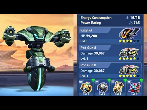 Speedy killshot and sticky pod guns | pod gun 8 gameplay | mech arena