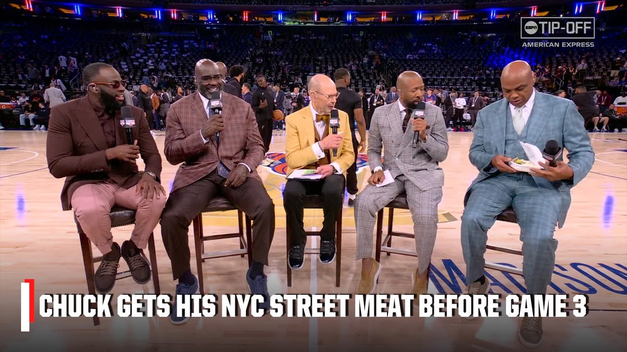 Chuck finally got his street meat for lunch in NYC before Game 3 😂🔥 | NBA Tip-Off