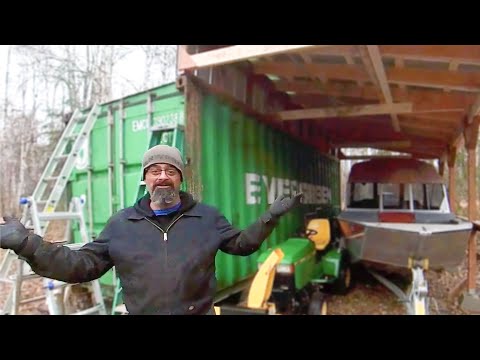 Building a lean-to off the side of our new connex container! #shippingcontainer
