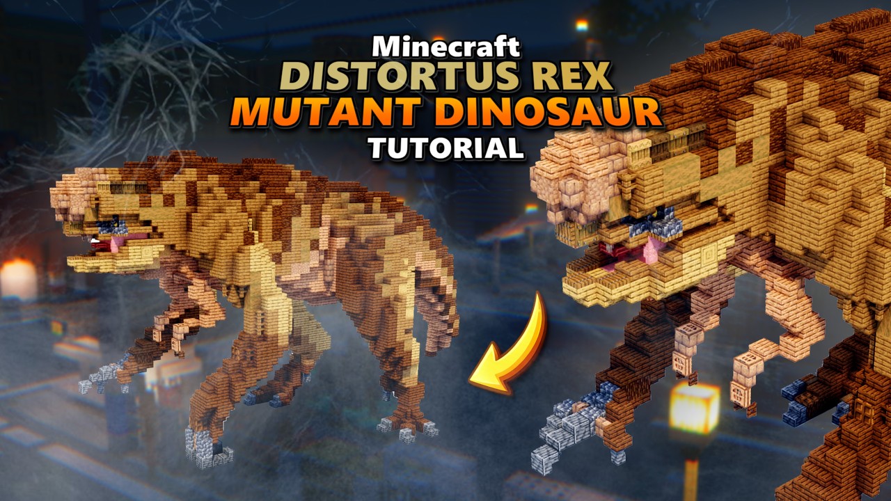 How to Build a Distortus Rex in Minecraft 🦖 Dinosaur Tutorial