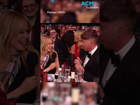 Kylie Minogue does ‘shoey’ at BRIT awards