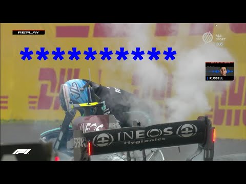 George Russell Angry Radio Team after crash Bottas Emilia Romagna GP F1 2021 WHAT THE *************