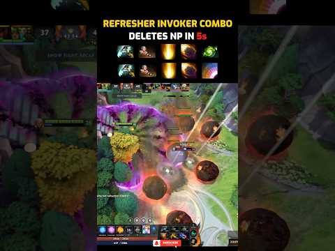 Refresher Invoker Combo Deletes NP in 5 Seconds🔥 Blink and You Miss It ⚡#invokercombo #dota2shorts
