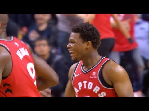 Kyle Lowry drains a circus 2 handed buzzer beater at the end of the first half | Raptors vs Heat