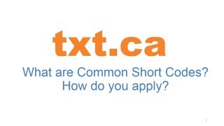 Short Codes - How to Apply