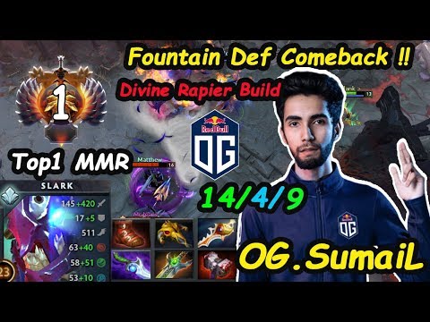 OG SumaiL [Slark] KING OF CARRY Fountain Def Comeback Rapier Build Top1 MMR Dota 2 pro gameplay