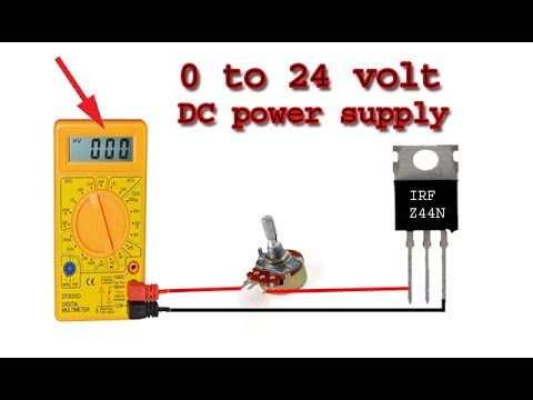 Make 0-24 volt DC power supply using irfz44n, diy dc powerful regulator