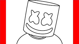 How To Draw Marshmello - Step By Step Drawing