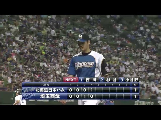 4回裏 ファイターズ先発・大谷が「大人の投球」で4者連続三振!! 2014/7/2 L-F