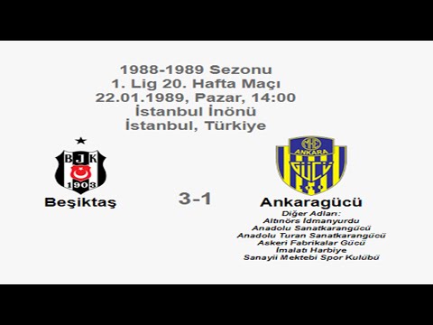 Beşiktaş 3-1 Ankaragücü 22.01.1989 - 1988-1989 Turkish 1st League Matchday 20