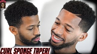 Barber Tutorial: Curl Sponge Taper Fade! HD