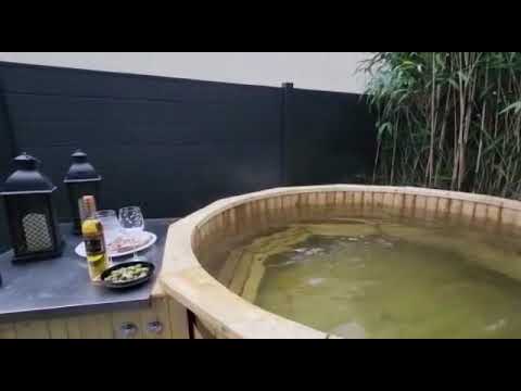 Wooden hot tub spruce - larch | Holzbadezuber Badefass Fichte Lärche | Bain nordique épicéa mélèze