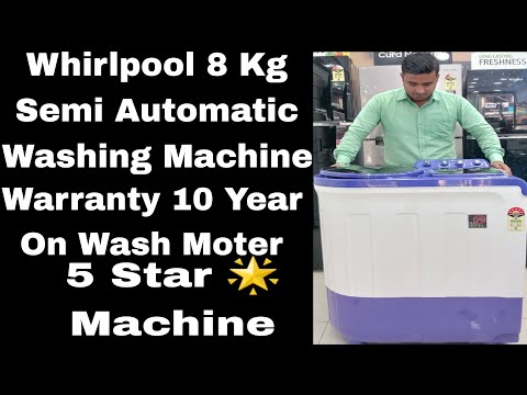 Thumbnail for Whirlpool 8 Kg Semi Automatic Maching Machine || 5 Star 🌟 Machine || 10 Year Warranty On Moter