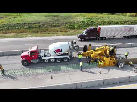 Croell Inc. & Wicks Construction paving median rail