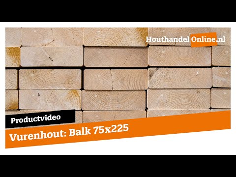 Balk Vuren 75x225mm (70x220mm netto) geschaafd  video