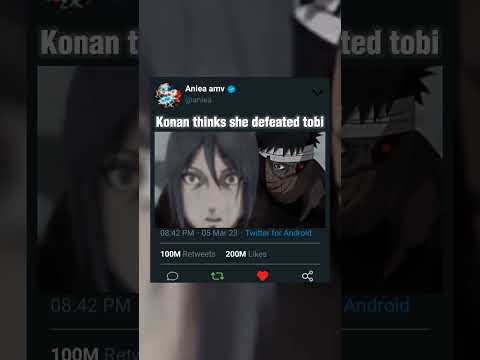 Konan thinks she defeated tobi || badass moment of obito
