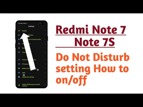 Redmi Note 7 , Note 7S , Do Not Disturb setting How to on/off