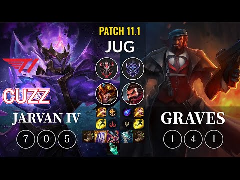 T1 Cuzz Jarvan IV vs Graves Jungle - KR Patch 11.1