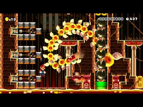 1-final fort of falling fire by omidget ~ SUPER MARIO MAKER ~ NO COMMENTARY 1bd 1be