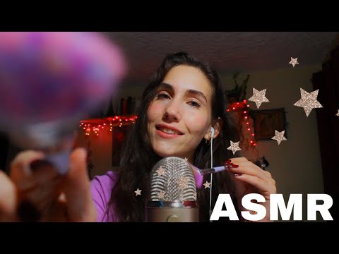 ASMR| tarareando canciones oldies| mic brushing, sonido de fogata y face brushing.