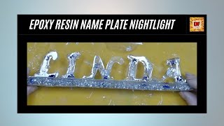 Epoxy Resin Name Plate Nightlight | Resin Art | Resin Pouring | Beginners Tutorial In Resin