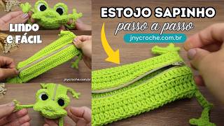 ESTOJO DE CROCHÊ simples para LÁPIS ou AGULHAS com SAPINHO DE CROCHÊ amigurumi PASSO A PASSO