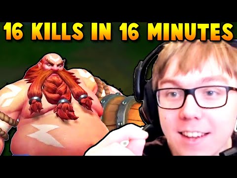 TheBausffs 16 KILLS AT 16 MINUTES How he Carries 1v9 Gragas Jungle