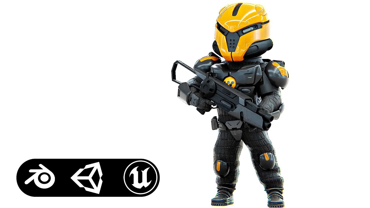 Cyber Soldier Xc-500 Auto-Rig Pro Rigged For Mixamo Unreal Engine Unity 3D Model