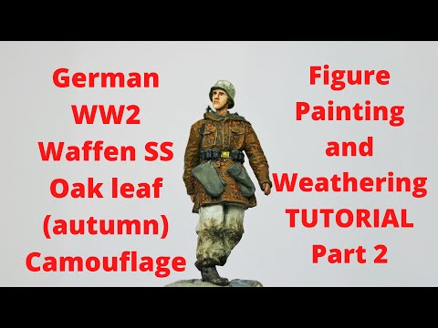 Camouflage Painting and Weathering TUTORIAL PART 2- German WW2 Waffen SS Oak Leaf Pattern scale 1/35