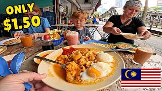 $1.50 Malaysian Street Food?! 🇲🇾 American Family Tries Roti Canai (Roti Banjir)