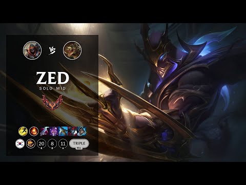 Zed Mid vs Renekton - KR Grandmaster Patch 12.11