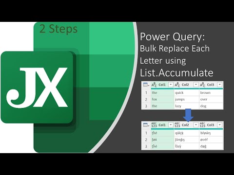 Bulk Replace Each Letter using List.Accumulate() in Power Query (2 Steps)